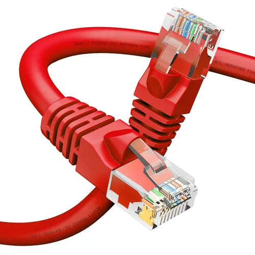 Miniatura 13 de GEARit Cables de conexión Cat6 de 1 pie negro (paquete de 1) - Cable Ethernet Cat6 de 1 pie negro/Ethernet, cobre puro de 10 Gbps 24 AWG, RJ45 sin