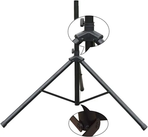 Miniatura 2 de Soporte para diana de dardos negro, unisex, soporte portátil para trípode de viaje, móvil y ajustable en altura, trípode plegable para TV y altavoz