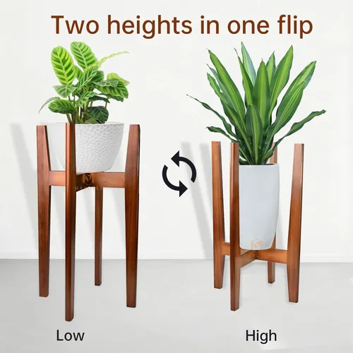Miniatura 3 de MAVOTER - Soporte para plantas de 24" de altura, soportes de madera para plantas de interior, soporte de esquina para plantas de estilo moderno