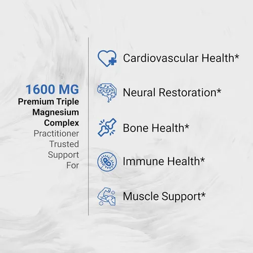 Miniatura 6 de Naturalis Complejo vegano de triple magnesio Glicinato quelado, citrato y óxido de 1600 mg ofrece 250 mg de magnesio elemental Fácil de absorber