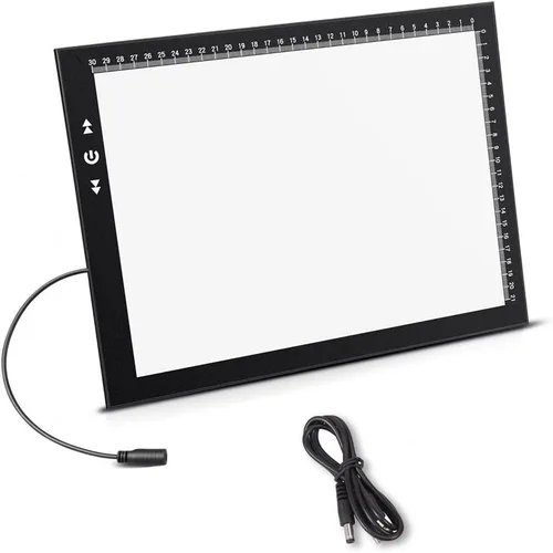 Miniatura 10 de HSK A2 Mesa de Copia con Luz de Trazado para Artistas, Caja de Luz 12V2A Adaptador Atenuable 5000 Lux Botón de Bloqueo/Desbloqueo, Almohadilla