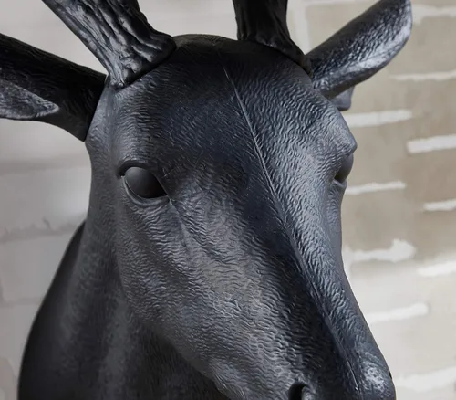 Miniatura 6 de Notakia Wall Charmers Cabeza de Ciervo Falsa Grande Negra Taxidermia Falsa Cabeza de Animal Decoración de Pared - Decoración de Granja Hecha a Mano