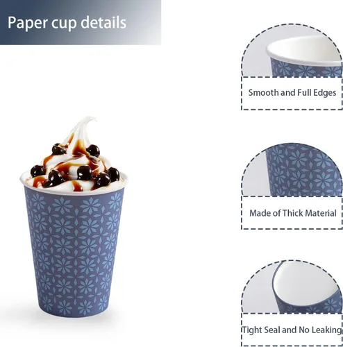 Miniatura 3 de Clawsoff Paquete de 300 Vasos de Papel de 8 oz, Vasos Desechables para Bebidas Calientes/Frías, Vasos de Café de Papel de 8 OZ, Vasos de Café