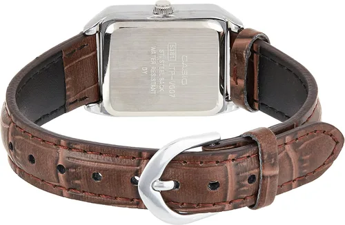 Miniatura 2 de Casio LTP-V007L-9B Reloj de vestir con esfera dorada romana con correa de cuero rectangular para mujer, Oro, Movimiento de cuarzo