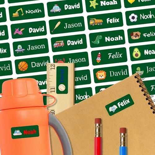 Miniatura 14 de 128 etiquetas adhesivas de nombre personalizadas para guardería, etiquetas de nombre impermeables personalizadas para niños, suministros escolares