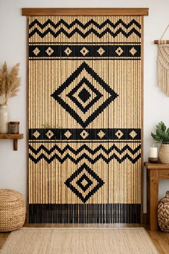 Miniatura 12 de TACHILC Cortina de cuentas para puerta – Cortina bohemia de cuentas para puerta, 35.5 x 78 pulgadas, 90 cuerdas, diseño de ojos pintado a mano