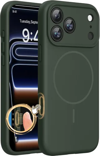 Miniatura 171 de Miracase Funda diseñada para iPhone 13, con protector de pantalla de vidrio templado, forro de microfibra suave antiarañazos, funda de goma