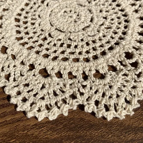 Miniatura 3 de Hsvanyr Juego de 2 posavasos redondos de algodón con diseño floral, color beige para mesa de comedor
