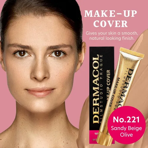 Miniatura 3 de Dermacol - Base de cobertura completa mate con SPF 30, base impermeable para piel grasa, acné y bolsas debajo de los ojos, maquillaje de larga 221