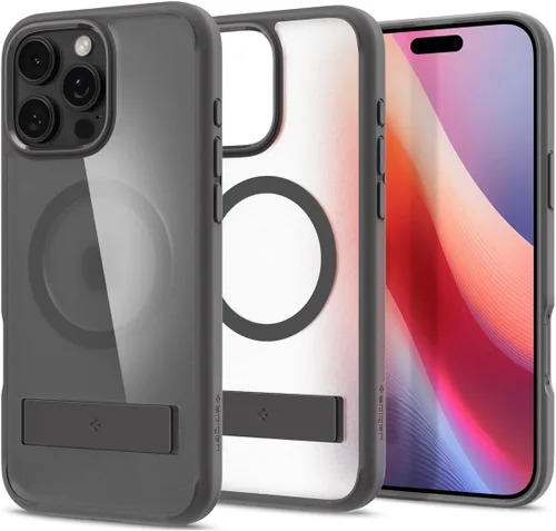 Miniatura 19 de Spigen Funda ultra híbrida S MagFit diseñada para iPhone 15 (2023) [Kickstand] [Amti Yellowing], compatible con MagSafe, color negro