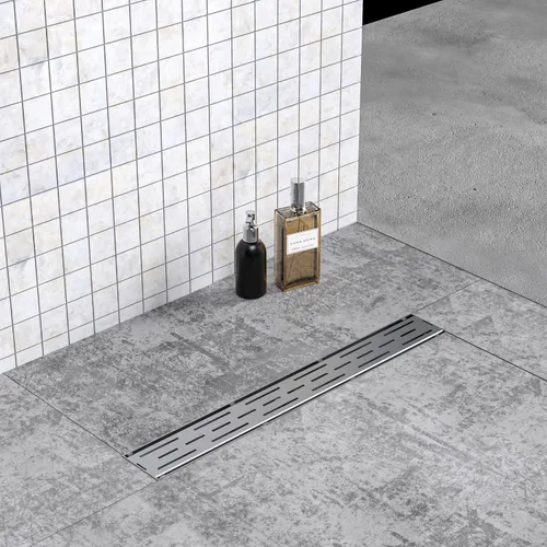 Miniatura 16 de ELLO&ALLO - Drenaje cuadrado de piso para ducha de 6 pulgadas con brida, rejilla extraíble de patrón cuadrado, acero inoxidable SUS 304 en bronce