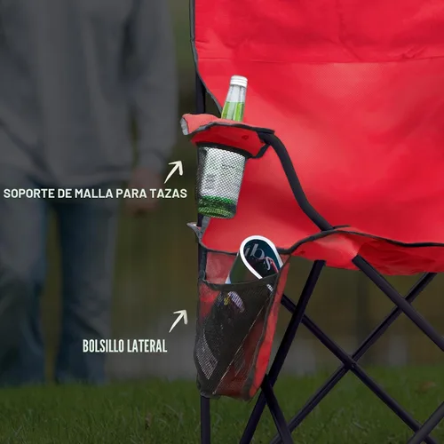 Miniatura 7 de Coleman Portable Camping Chair with 4-Can Cooler, Cushioned Seat & Back with Side Pockets & Cup Holder, Carry Bag Included, Great for Camping