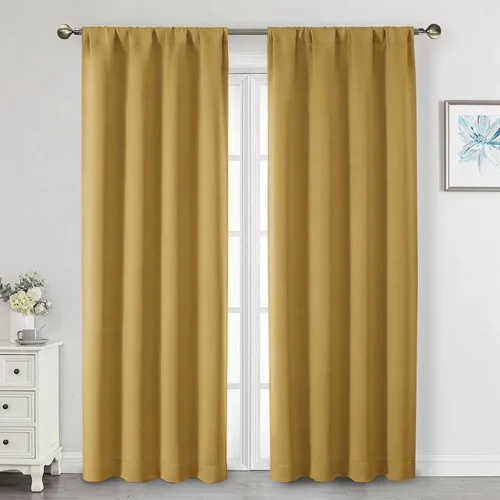 Miniatura 220 de Cortinas opacas para dormitorio, sala de estar, juego de 2 paneles de 54 pulgadas de largo, cortinas de oscurecimiento de habitación con aislamiento