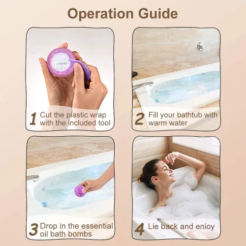 Miniatura 6 de Set de regalo de bombas de baño, 5 bombas de spa grandes con 4 velas perfumadas para mujeres, baño de burbujas hidratante con aceites esenciales