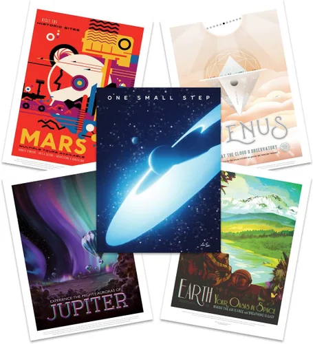 Miniatura 11 de Póster de la NASA Space Grand Tour Travel Exploration Exoplanet Art Print Decoración para el hogar, paquete de 17 – incluye impresión personalizada