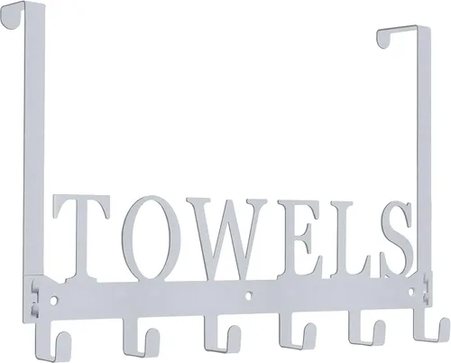 Ganchos para colocar sobre la puerta, toallero para baño, ganchos para toallas de baño, colgador de toallas de baño para dormitorio, cocina, Gris