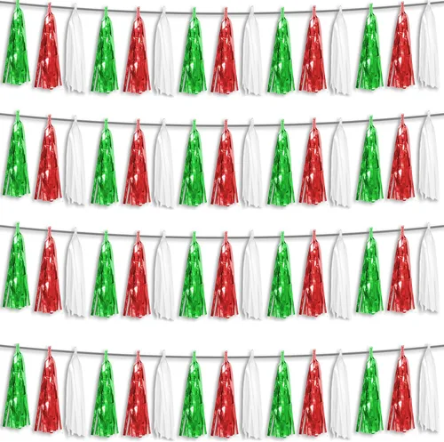 Miniatura 16 de 4P Guirnalda de Borla de Flecos de Aluminio Metálico Negro para Flotas de Desfile, Despedida de Soltera, Boda, Cumpleaños, Halloween, Navidad
