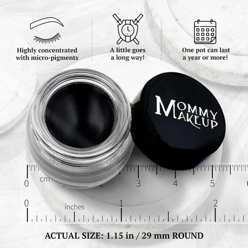 Miniatura 6 de Mommy Makeup Delineador de ojos de gel impermeable con micropigmentos, a prueba de manchas, de larga duración, delineador de ojos en crema altamente