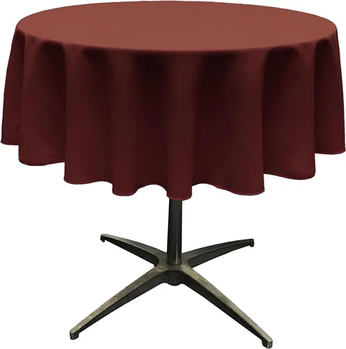 Miniatura 32 de LA Linen - Mantel redondo lavable de popelina de poliéster, resistente a manchas y arrugas, 51", mantel de tela para comedor, cocina, fiesta, Negro