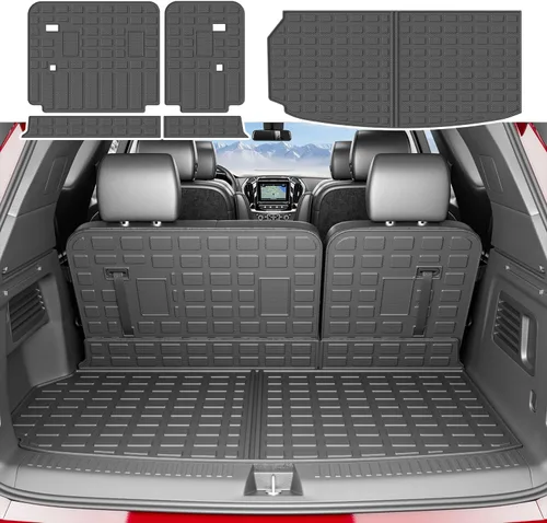 Miniatura 14 de xipoqix Alfombrilla de maletero con respaldo Compatible con forros de carga Jeep Cherokee 2019-2023 de TPE, protector de asiento trasero de repuesto