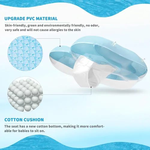Miniatura 2 de Loowarts Baby Pool Float with Canopy and Safety Seat,Infant Swim Float & Pool Float & Baby Water Float & Swimming Floats UPF50+ UV Protection for