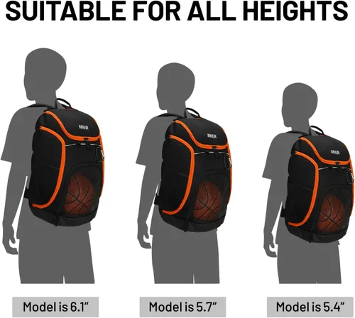 Miniatura 8 de MIER Gym Backpack 40L Basketball Backpack with Ball Compartment & Shoes Storage Multi-Functional Sports Soccer Bag Large Equipment Back Pack