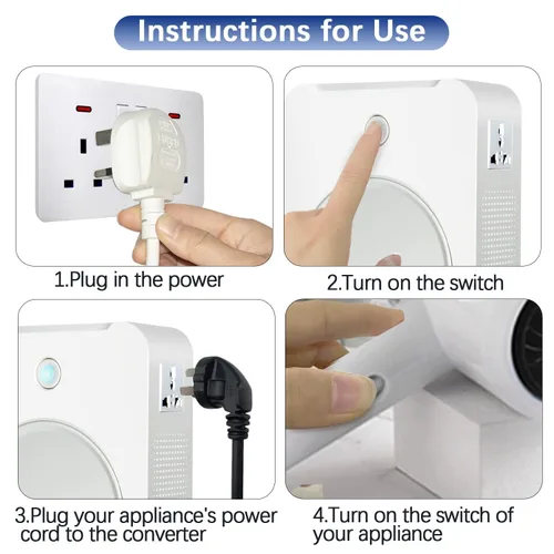 Miniatura 7 de tonchean Convertidor de voltaje elevador de 110 V a 220 V 3000 W Transformador de convertidor de energía resistente con cable de alimentación