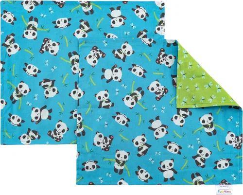 Miniatura 20 de Funkins - Manteles individuales de tela reutilizables para niños y loncheras, reutilizables, ecológicos, 15 x 13 pulgadas, 2 capas, gruesos