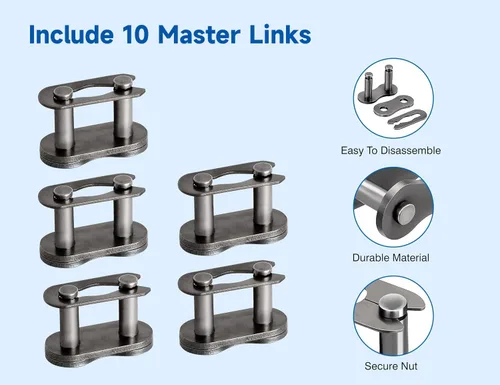 Miniatura 5 de Cadena de motocicleta 420 – 420 cadenas de rodillos estándar 132 eslabones + rompedores de cadena, se adapta a 50, 70, 90, 110 cc, 125 cc, Pit Dirt