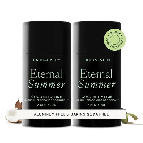 Miniatura 14 de Each & Every Desodorante sin aluminio para mujeres y hombres, fragancia natural, protección contra olores de 72 horas, desodorante no tóxico