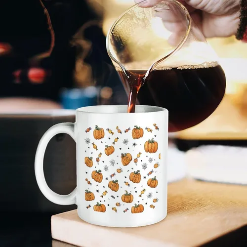 Miniatura 5 de Taza de cerámica de calabaza con telarañas, taza de viaje para papá, regalo único para el día del padre, marido, hombres, él