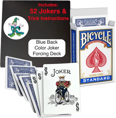 Ted's Sterling Magic Baraja de truco del Joker del color de la bicicleta del corte de fábrica (fuerza unidireccional azul)