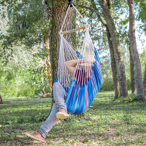 Miniatura 9 de Bliss Hammocks BHC-412FR - Silla hamaca con flecos de cuerda de isla de 40 pulgadas con herrrajes para colgar y barra separadora, para usar al aire