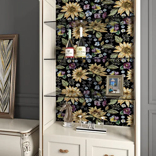Miniatura 4 de ReWallpaper Papel tapiz floral para despegar y pegar, estilo vintage, papel de pared prepegado para gabinetes, papel tapiz extraíble de flores