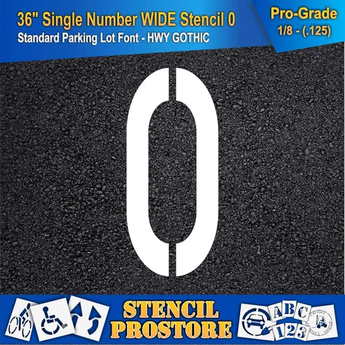 Miniatura 3 de Plantillas de pavimento – Plantilla de número único de 36 pulgadas (ancha) – 0-36 pulgadas x 16 pulgadas x 1/8 pulgadas (128 mil) – Grado profesional