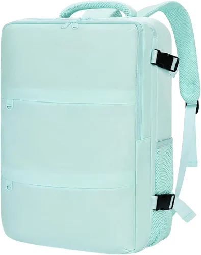 Miniatura 10 de Mochila de cabina para mujeres y hombres – Aprobada por aerolíneas, tamaño para debajo del asiento, compartimento para portátil de 15.6", apertura