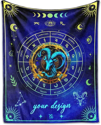 Miniatura 9 de Manta Acuario para Regalos, 40" x 30" Manta Rectangular de Franela del Zodiaco Acogedora, Regalo para Niños Niñas Adolescentes Mujeres Hombres