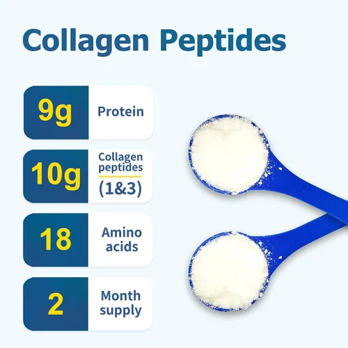 Miniatura 5 de Zammex Péptidos de colágeno premium en polvo sin sabor, proteínas hidrolizadas tipos I y III, apoya el cabello, la piel, las uñas