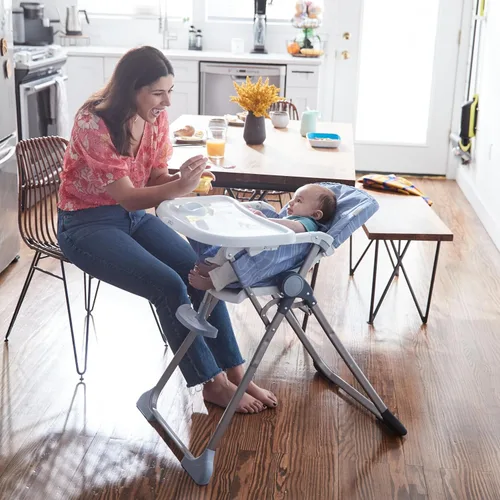 Miniatura 8 de Cosco Silla alta ajustable de pliegue simple, se pliega y se sostiene por sí sola, por lo que es fácil de almacenar o llevar sobre la marcha, ondas