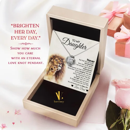 Miniatura 3 de Larvincy Collar Para Mi Hija De Papá Con Mensaje Sincero Y Elegante Caja, Regalos Para Hija De Padre, Hermosa Joyería De Regalo Del Amor De Papá En