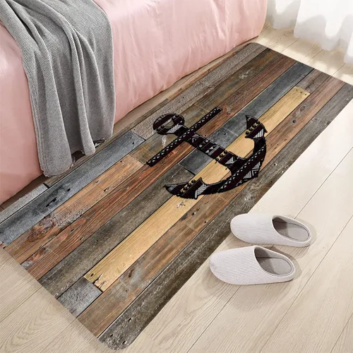 Miniatura 9 de LYFANS Alfombras de baño de espuma de esponja absorbente suave para baño y cocina (47 x 18 pulgadas), tapete de franela antideslizante brillante