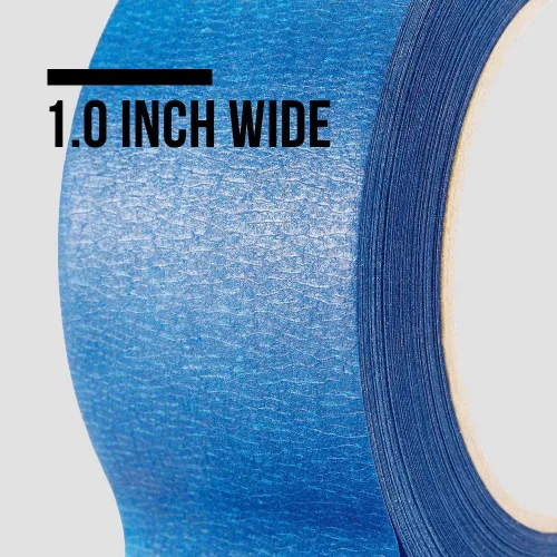 Miniatura 6 de Lichamp 10 cintas azules para pintores de 1 pulgada, paquete múltiple de cinta adhesiva azul, 1 pulgada x 55 yardas x 10 rollos (550 yardas en total)