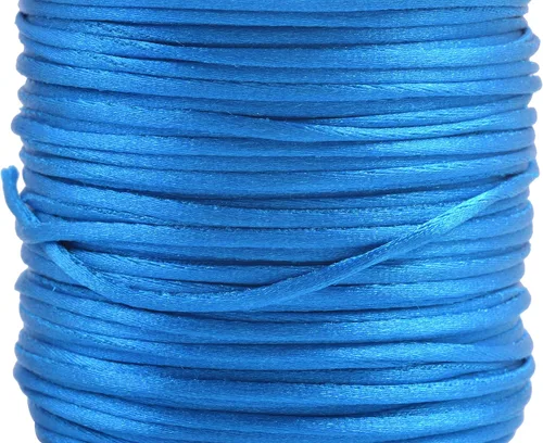 Miniatura 71 de KONMAY 80 Yardas 1.0mm Cordón Rattail de Nylon Satén Seda Trim Hilo para Cuentas para Nudos Chinos, Kumihimo, Trabajo con Cuentas, Macramé, 2-Azul