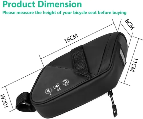 Miniatura 6 de Bolsa de sillín para bicicleta, bolsa bajo el asiento, paquete de cuña para ciclismo para montaña y carretera, paquete de almacenamiento