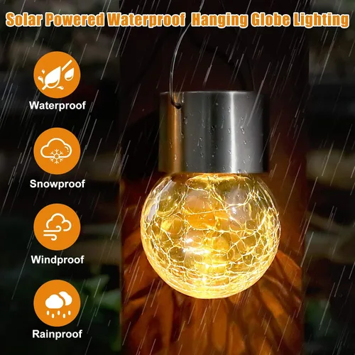 Miniatura 2 de Luces colgantes solares, con diseño de bola Blanco cálido
