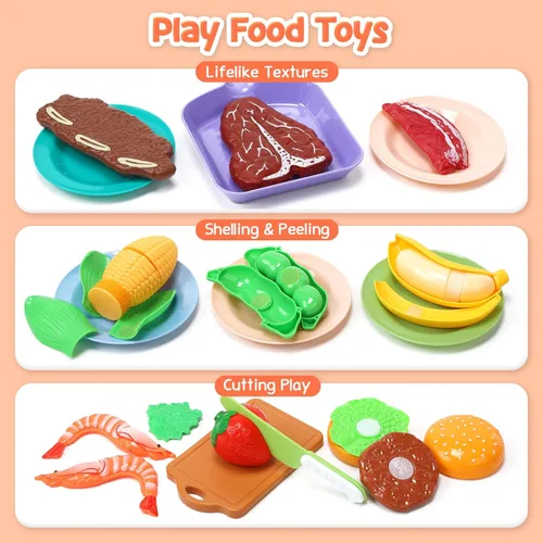 Miniatura 3 de CUTE STONE - Accesorios de juguete para cocina infantil, juego de cocina de imitación para niños pequeños con juguetes de ollas y sartenes
