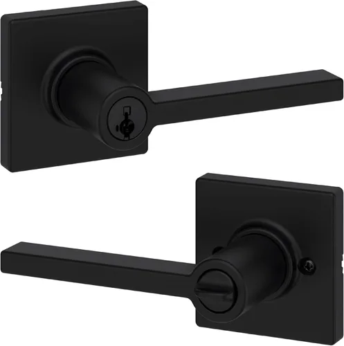 Miniatura 11 de Kwikset Casey - Manija de puerta de paso interior, palanca para puertas de armario y pasillo, manija reversible sin bloqueo, negro mate