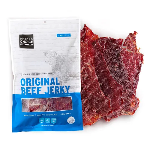 Miniatura 6 de People's Choice Beef Jerky – Losa Grande Caliente y Picante – Músculo Entero, Rebanadas Finas, Textura de Carne Seca en Losa – 9g de Proteína por