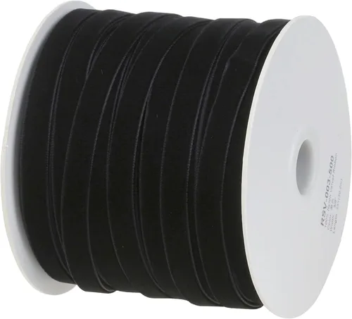 Miniatura 3 de COTOWIN Cintas de terciopelo triturado de 1 pulgada, 8 yardas (negro, 1 pulgada)