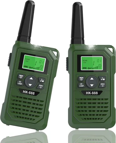 Miniatura 10 de Walkie Talkies para niños, paquete de 2 unidades, 2 millas de alcance recargable para niños, 16 canales, radio de 2 vías con linterna, juguetes Negro